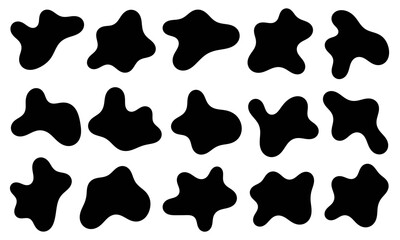 Set of irregular liquid shapes