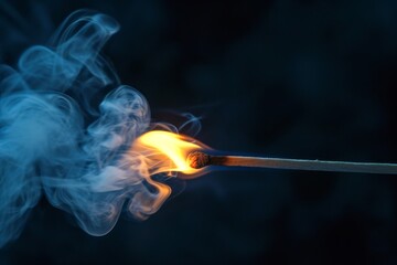Lighting a match in smoky darkness