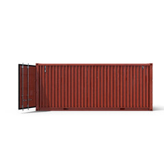 Shipping Container with Open Doors PNG