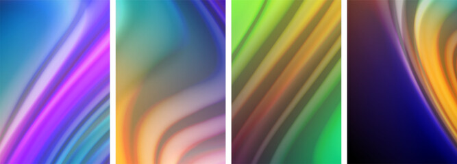 Liquid color waves poster set for wallpaper, business card, cover, poster, banner, brochure, header, website