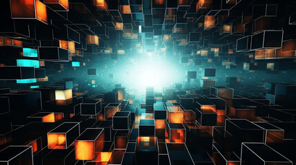 Obraz premium Abstract vibrant colors wavy flow 3d rendered illustration background scifi futuristic background