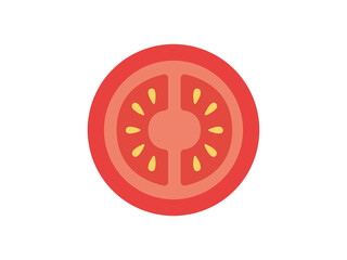 トマトの断面のアイコンのイラスト