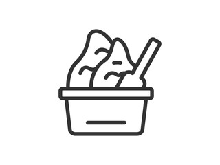 イタリアンジェラートのアイコン（線画）のイラスト