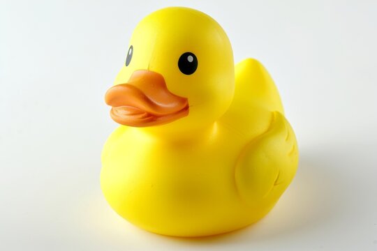 Isolated yellow rubber duck on white