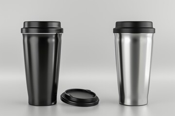 Photo of thermos cup from front and side alone