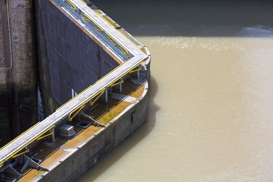 Gates and basin of Miraflores Locks Panama Canal