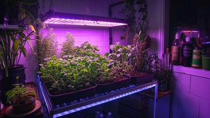 Hydroponic garden setup showcasing sustainable indoor farming for fresh produce.