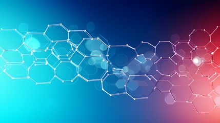 Obraz premium Blue technology background, blue hexagon background