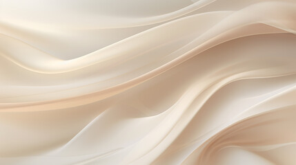 Obraz premium Beige cream silk satin. Draped fabric. Light pale brown luxury background with space for design.
