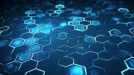 Obraz premium Modern science background hexagon lines and points wave flow abstract background