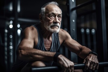Fototapeta na wymiar shot of a senior man in the gym