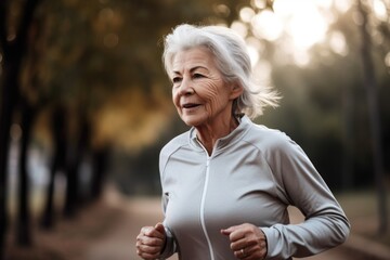 shot of a senior woman jogging outdoors