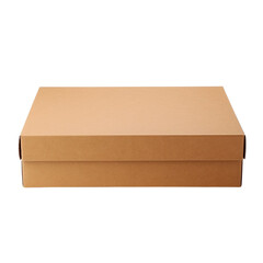 Blank Brown Cardboard box isolated on transparent background.