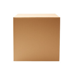 Brown cardboard box isolated on a transparent background.