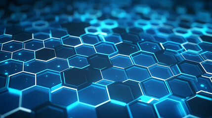 Obraz premium Blue technology background, blue hexagon background