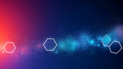 Fototapeta premium Blue technology background, blue hexagon background