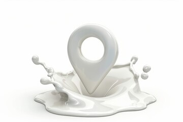 Milk splash symbol on white background