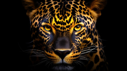the Leopard with black background