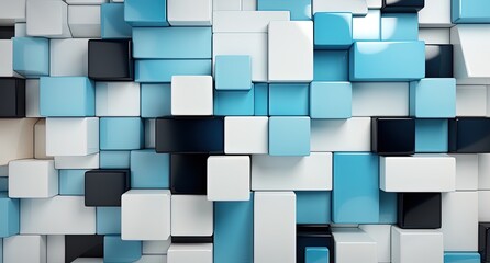 Abstract blue cubes background for graphics use. Created with Ai