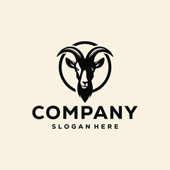 goat logo icon vector flat design