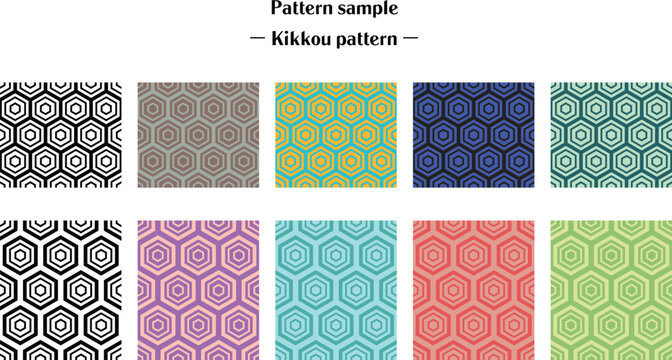 日本の伝統文様-亀甲紋様／Japanese traditional pattern turtle shell pattern