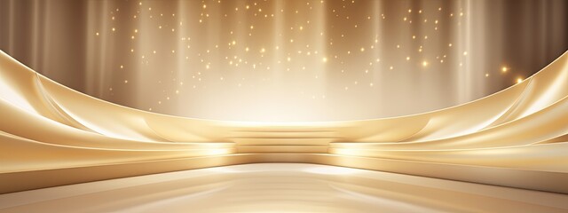 Set against a backdrop of luxurious gold architecture, a grand podium commands attention, symbolizing prestige and elegance in every detail.