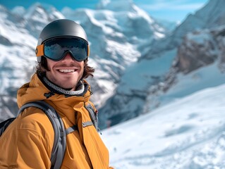 Fototapeta na wymiar Snowboarder Smiling