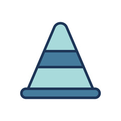 traffic cone icon symbol vector template collection