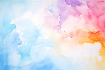 Fototapeta na wymiar Pastel Watercolor Clouds Abstract. Generative AI