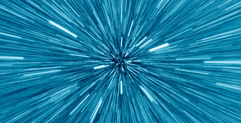 Naklejka premium Abstract flight in space hyper jump illustration 