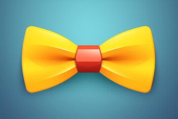 Yellow Bow Tie on Blue Background