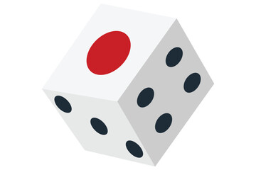Dice Fortune Flat Sticker Design