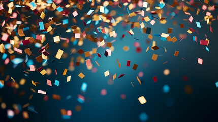 Confetti sparkles on background, holiday and birthday theme