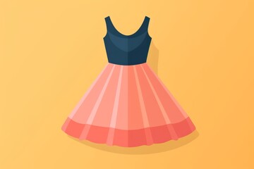 Obraz premium Pink and Blue Dress on Yellow Background