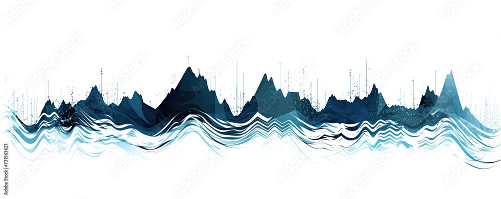 Poster fluid and dynamic, the pen creates mesmerizing wave strokes, capturing the graceful movement of ink 
