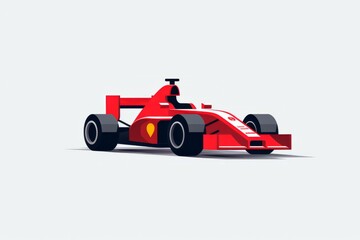 Red Race Car on White Background