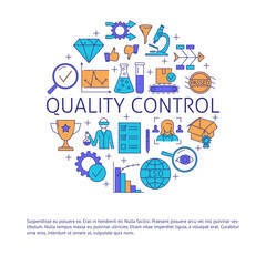 Obraz premium Quality control round banner with place for text