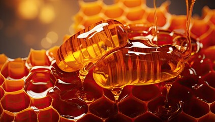 The allure of honeycomb: Captivating golden aesthetics.