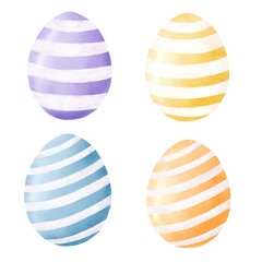 Set of watercolor Easter eggs - 731565874