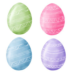 Set of watercolor Easter eggs - 731566273