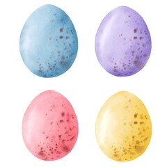 Set of watercolor Easter eggs - 731566415