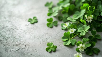 Minimalist backdrop with delicate green accents