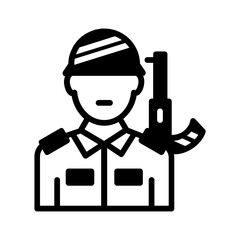 Vector solid black icon for Defence