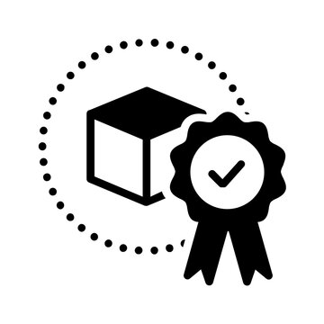 Vector solid black icon for Certified