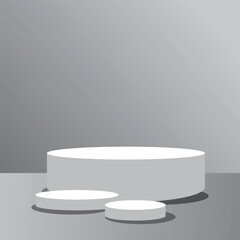 Photorealistic Winner Podium stage background. Vector geometric platform. Stage for showcase. 123