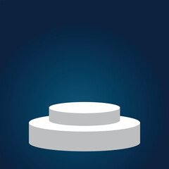 Abstract white 3D room with realistic white cylinder pedestal podium set and palm leaf shadow overlay. Minimal scene for product display presentation on colorful background.