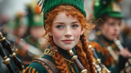 Colorful snapshots capturing lively parades featuring Irish dancers