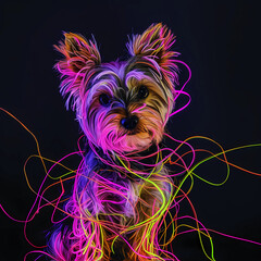 yorkshire terrier neon string