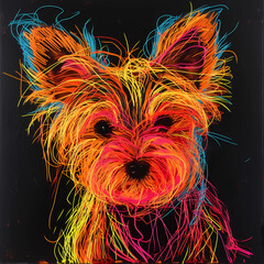 yorkshire terrier dog neon