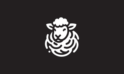 illustration and vectorize image of sheep and black and white logo 